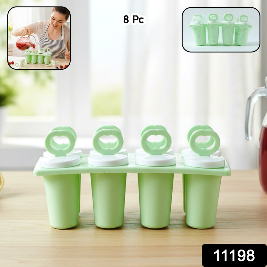 Plastic popsicle mold set for homemade ice treats