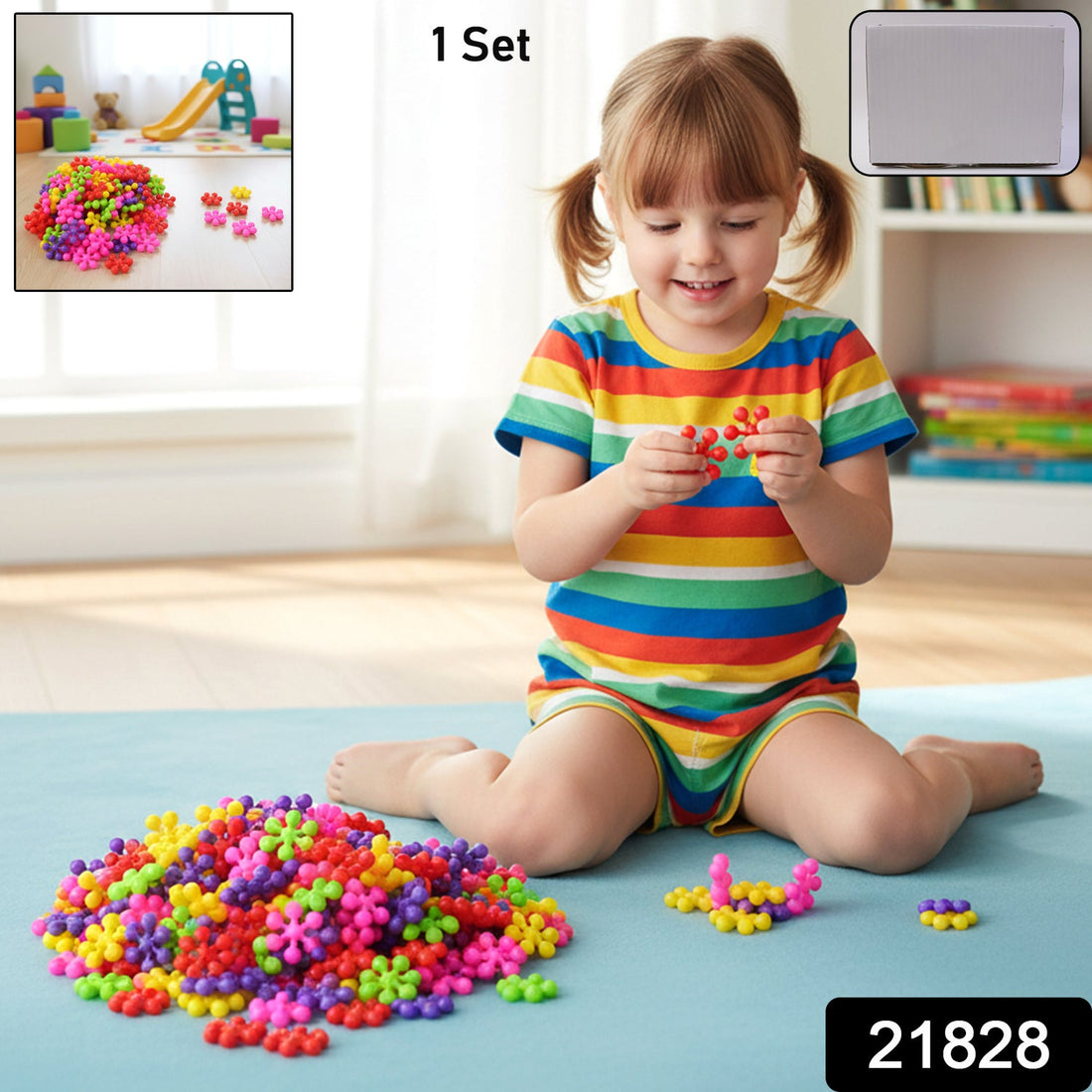 Colourful building blocks toy set with vibrant interlocking pieces for kids creative play