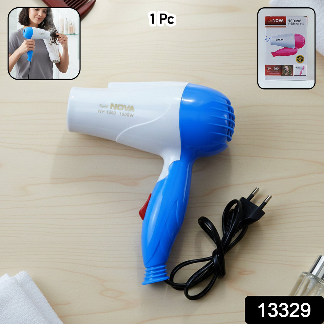 Foldable travel hair dryer for convenience