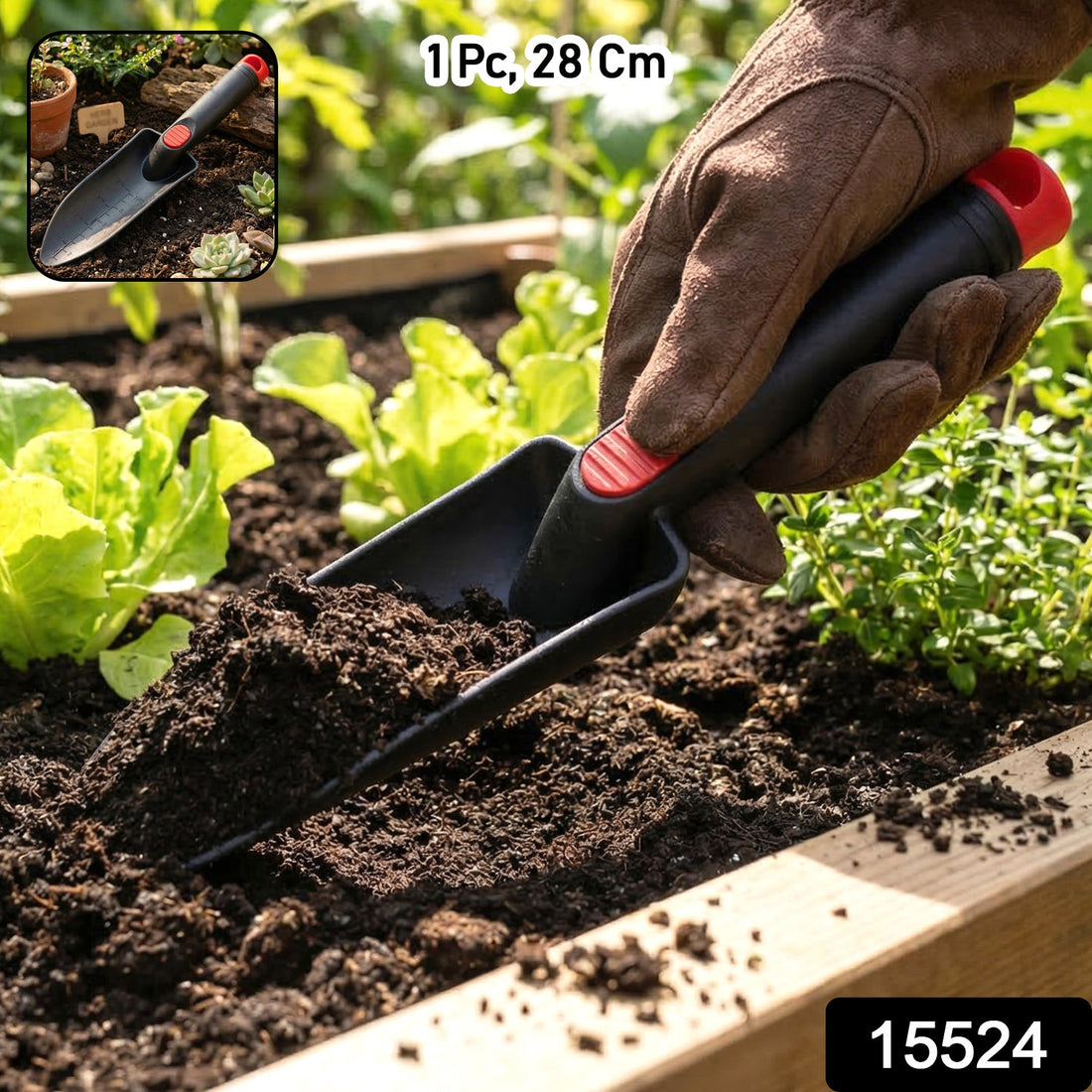 Durable hand garden trowel with scoop blade for easy soil transfer