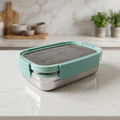 Lunch box set in use with food inside