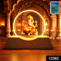 Glowing 3D Lord Ganesha LED night light with warm golden illumination