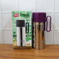 Close-up image of oil pourer spout designed to prevent drips and spills