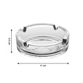 The classic design of this crystal glass ashtray adds sophistication.