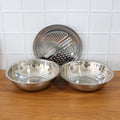 Perforated stainless steel strainer bowl for washing and draining
