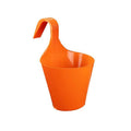 Durable plastic hanging planter pot with a sturdy hook.