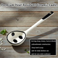 Close-up of 17cm polycarbonate soup ladle bowl and handle