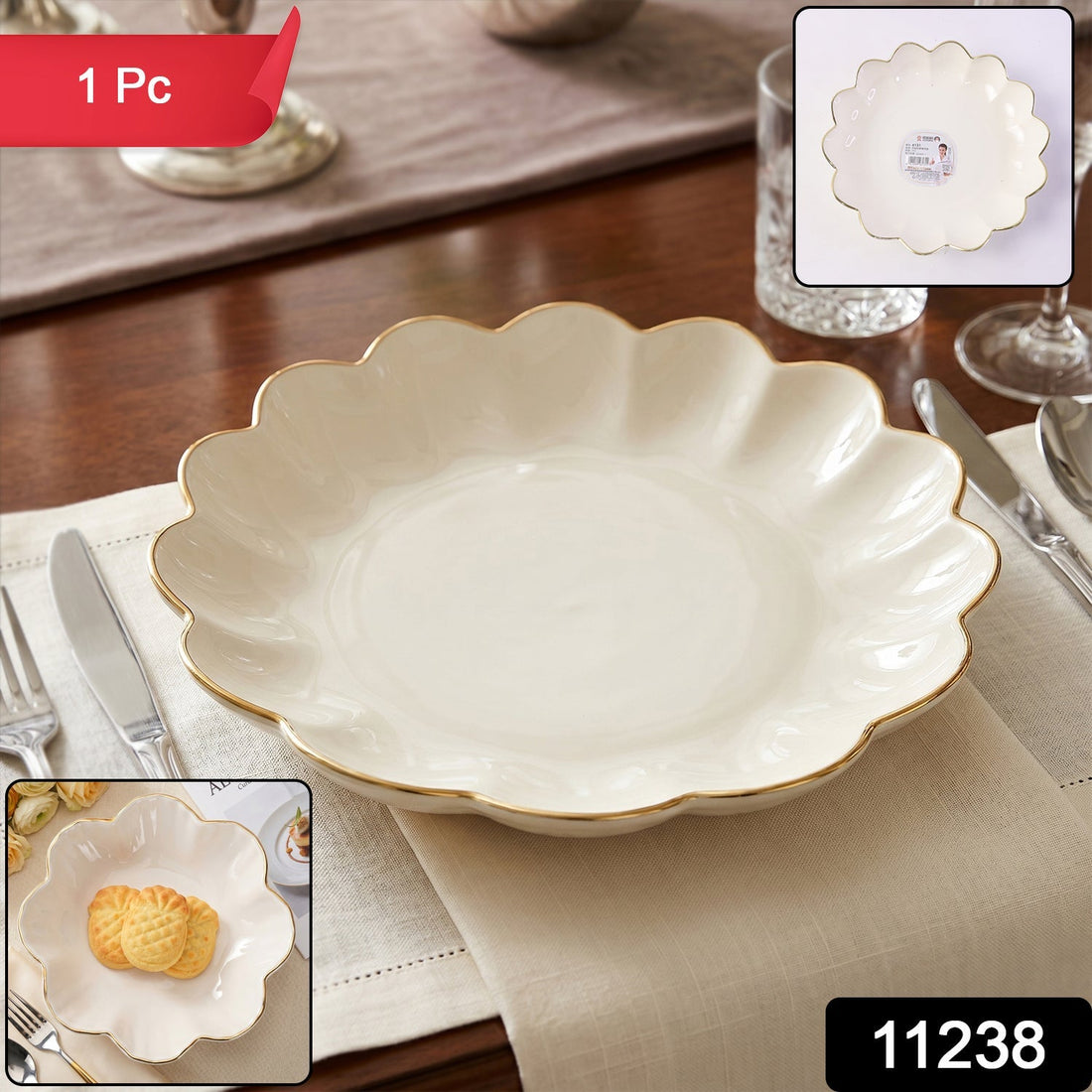 Decorative lotus flower serving tray ideal for snacks and dry fruits