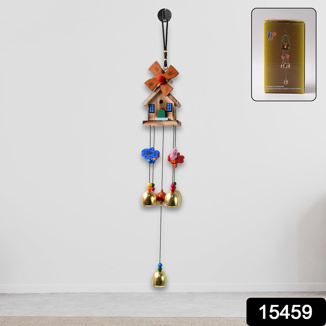 Dragonfly outdoor wind chime hanging in garden with aluminium tubes