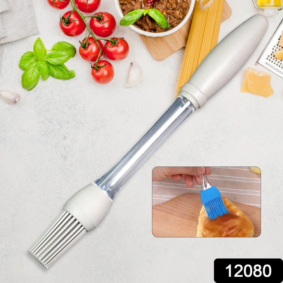 Silicone oil brush with liquid storage for easy oil spreading