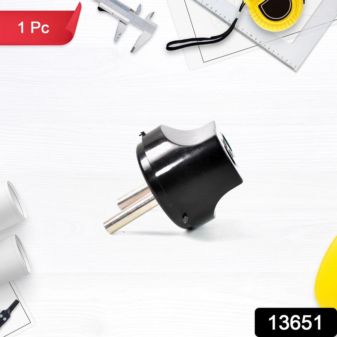Black 2 Pin Plug Adapter converting universal plug to Indian socket