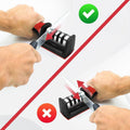 Instructional guide for 4-stage knife sharpener
