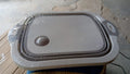 Top-down view of the collapsible cutting board and dish tub combo.