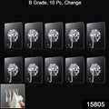 Pack of 10 transparent wall hooks arranged neatly