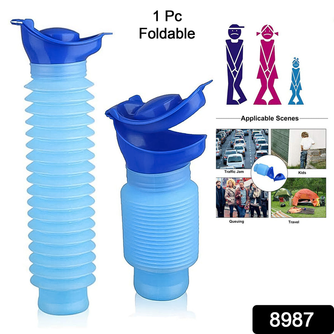 Foldable portable urinal bottle for travel and camping from JourneyMate