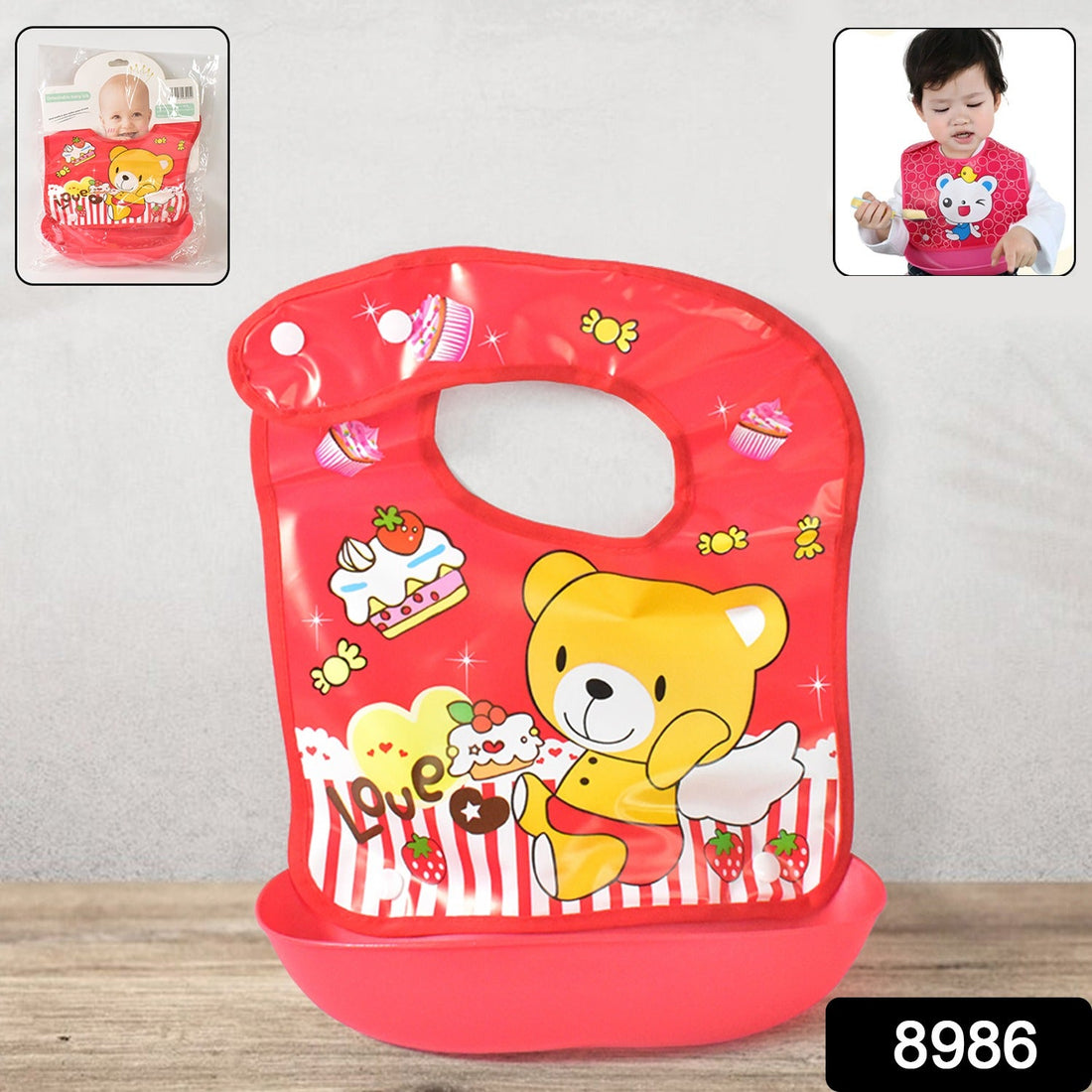 Waterproof baby bib with soft fabric and colorful prints for infants