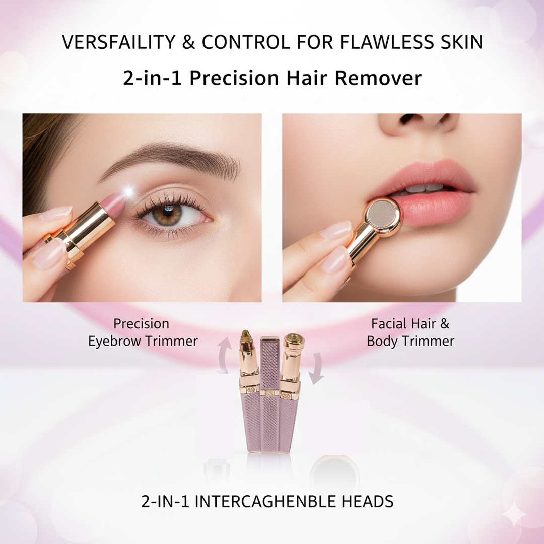 2-in-1 eyebrow razor with built-in LED light for precise grooming