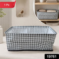 Fabric storage basket pack showcasing collapsible design