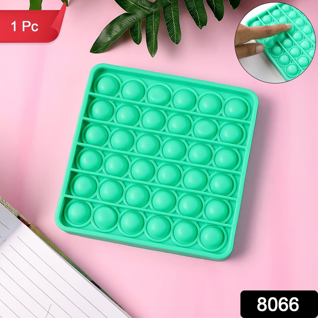 Premium silicone square Pop It fidget toy showing front view