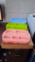 Single unbreakable 5-compartment plate demonstrating its sturdy flexibility.