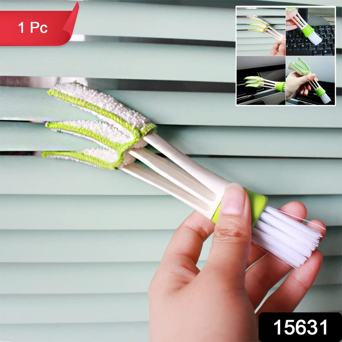 3-in-1 dual-end cleaning brush for dusting and gaps