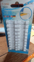 A close-up view of the round sticky cable clips, highlighting their strong adhesive.