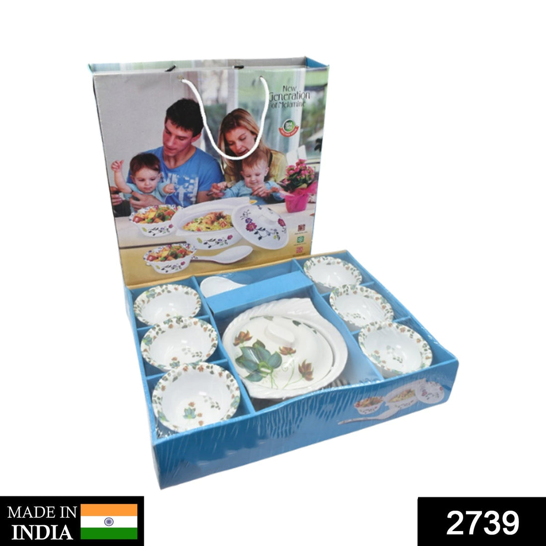 Elegant 9-piece pudding serving set arranged on a table.