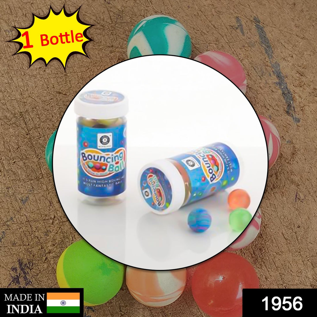 Collection of 14 vibrant bouncy balls with varied patterns, perfect for kids' play.