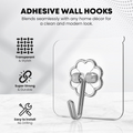 Diagram showing 6cm length and width of the stainless steel adhesive hook.