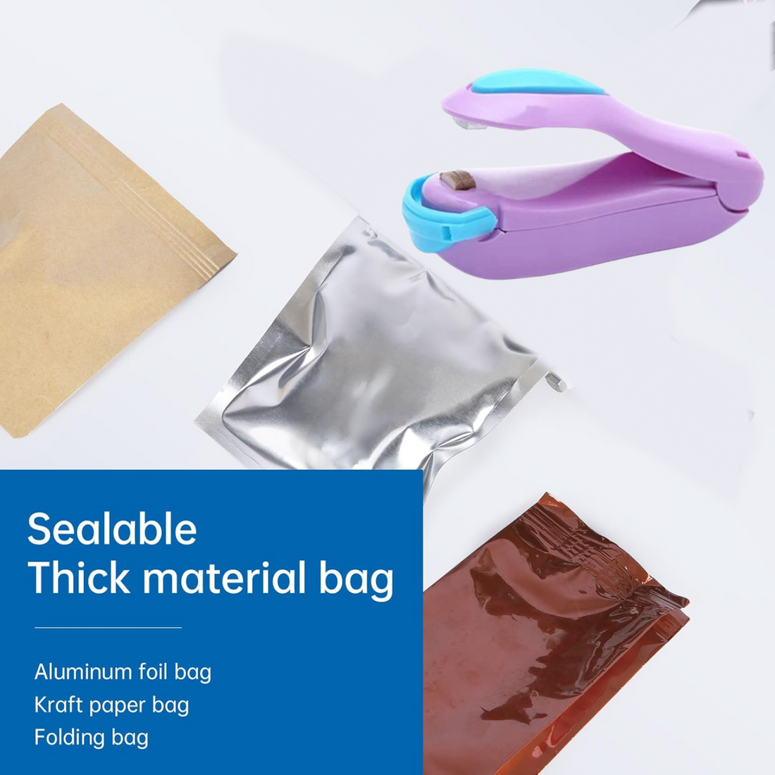 Portable mini heat sealer, perfect for sealing plastic food bags.