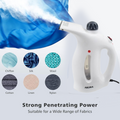 Garment steamer effectively removing creases from a shirt, demonstrating its powerful performance.