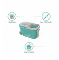 Adjustable, extendable handle of the Ganesh 360 Spin Mop for ergonomic cleaning.