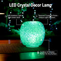 Single LED crystal table lamp showcasing textured crystal-style body