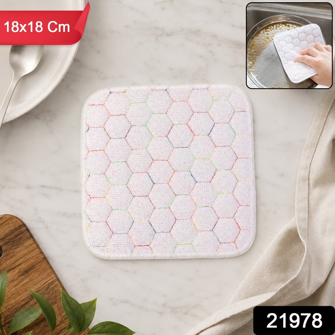 Heavy-duty dish washing scrub pad for kitchen cleaning