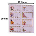 Size guide for floral foil gift tag stickers