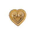 Kumkum holder with white background highlighting golden design