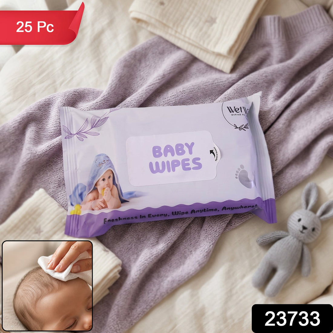 Travel Fresh baby wet wipes in portable pack