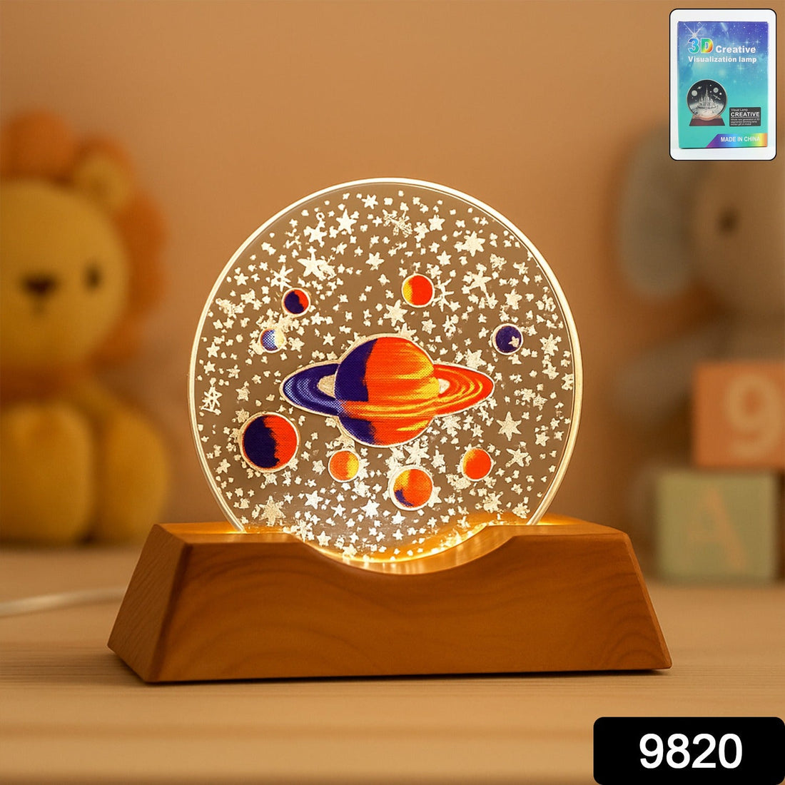 3D visualization lamp with glowing crystal ball night light design