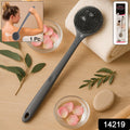 Ergonomic grip silicone back scrubber brush with soft bristles and long handle