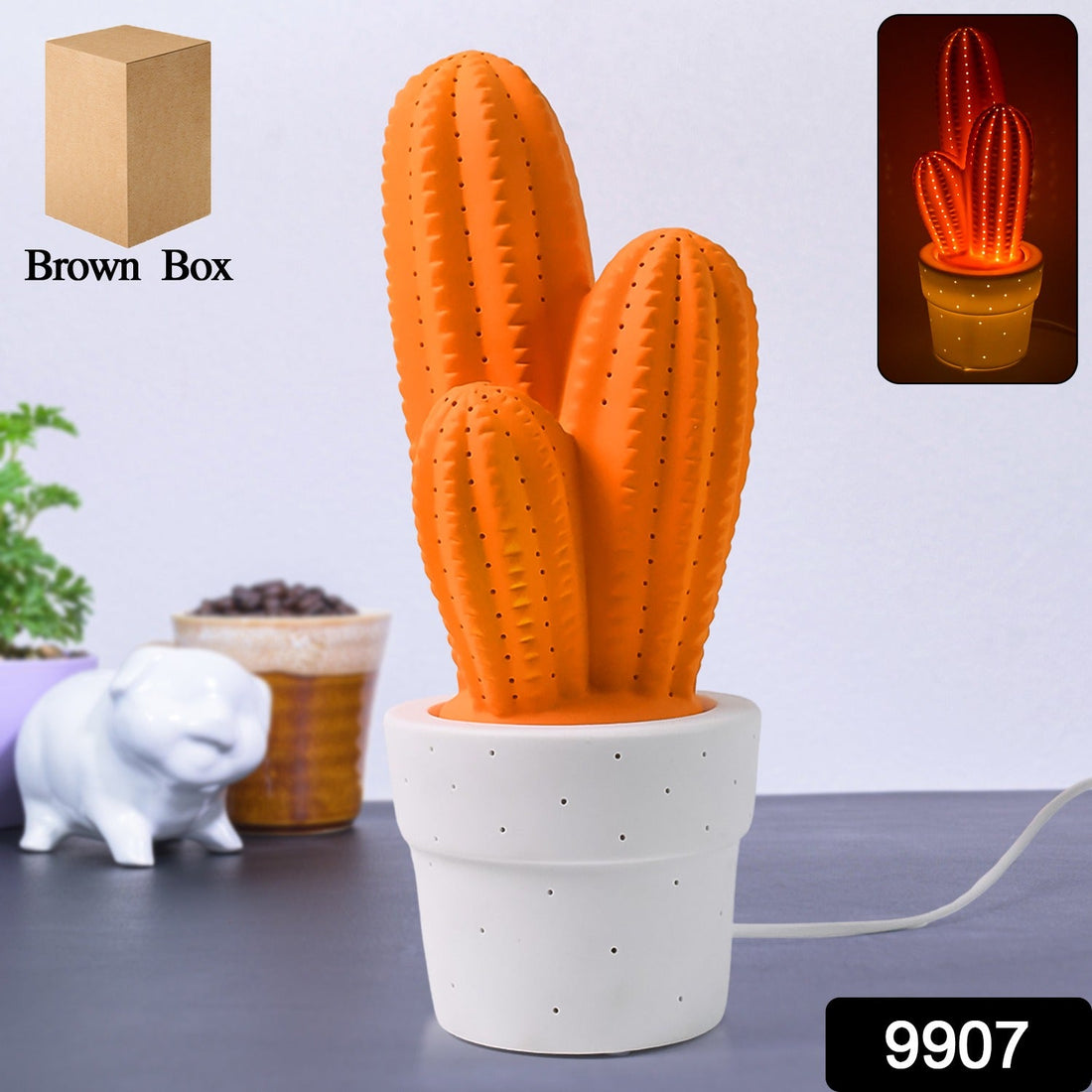 Big ceramic table lamp providing soft ambient light
