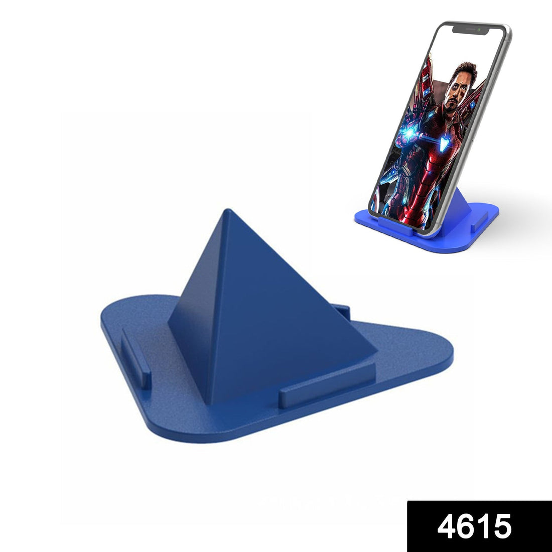 Pyramid Mobile Stand holding smartphone vertically on a desk.