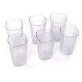 The Ganesh 350ml unbreakable plastic drinking glasses set from an elevated perspective.