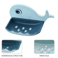 Top-down view of the fish shape soap dish, clearly showing the effective drainage system.