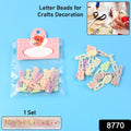 Close-up view of durable plastic alphabet letter beads for DIY projects.