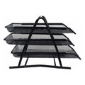 Metal file organizer rack with three compartments