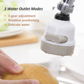Adjustable water saving nozzle sprayer with multiple modes for efficient kitchen tasks.