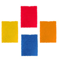 Four green Kitchen Scrubber Pads by Quickslice, ideal for tiles and dishes.
