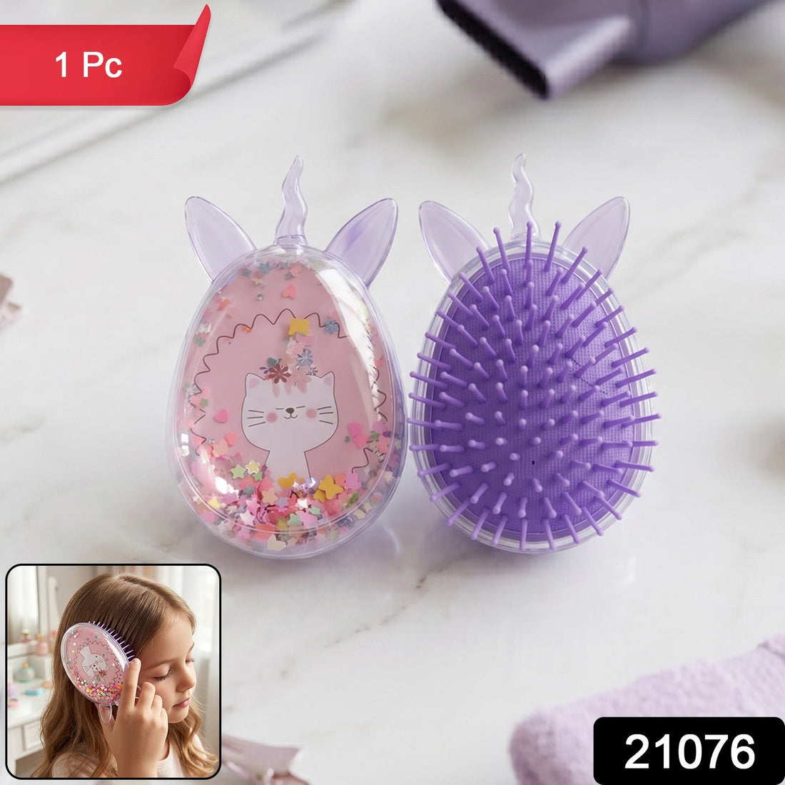 Cute unicorn theme magic floating glitter hair comb for kids