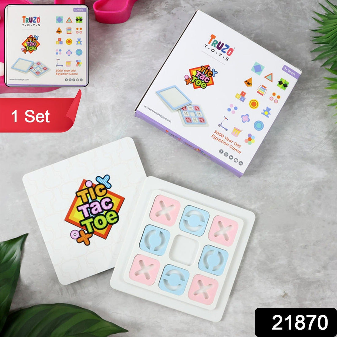 Tic Tac Toe board game with X and O pieces on classic wooden board