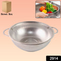 Packaging and dimensions of the stainless steel collapsible strainer.